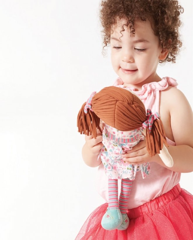 Bonikka Dames látková bábika malá (Malá Fran – ružové šaty)
