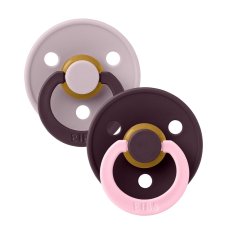 BIBS STUDIO Colour Fusion cumlíky z prírodného kaučuku 2ks – veľkosť 2 (Dusky Lilac Plum mix)