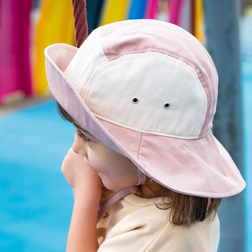 KiETLA klobúčik s UV ochranou 1-2 roky (Green / Natural / Pink)
