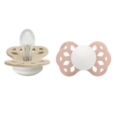 BIBS Infinity simetrični silikonski dude 2 kosa - velikost 1 (Vanilla Nighttime / Blush Nighttime)