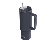 Quokka Termo hrnek z nerezové oceli s brčkem Stream Black 950 ml