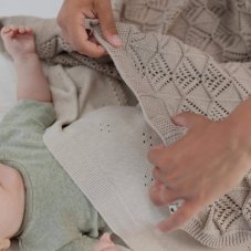 BIBS pletená dierkovaná deka z BIO bavlny (Vanilla)