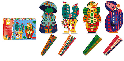 Janod Vypletanie s pásikmi papiera Zvieratká Atelier Sada Midi 5+