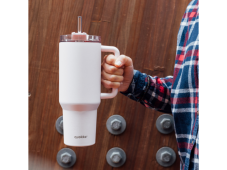 Quokka Termo hrnek z nerezové oceli s brčkem Stream Light Pink 1200 ml