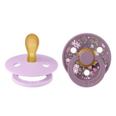 BIBS x LIBERTY Colour symetrické cumlíky z prírodného kaučuku 2ks - veľkosť 1 (Violet Sky / Mauve)