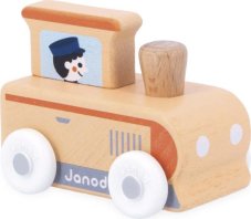 Janod Cross roads Drevené auto na tlačenie Rušeň