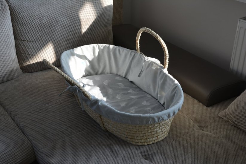Ahojbaby Poťah do Mojžišovho košíka pre bábätko Grey organická bavlna