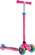 Globber detská trojkolesová kolobežka - Primo Lights V2 - Svietiace Kolieska - Fuchsia