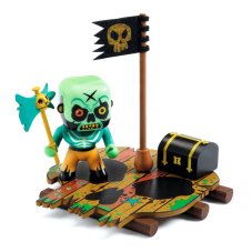 Djeco Arty Toys figúrka pirát Skull s plťou a truhlicou