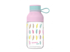 Quokka Plastová fľaša Ice Kids s pútkom Feathers 430 ml