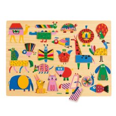Djeco Drevené vkladacie puzzle Puzzlo Geo