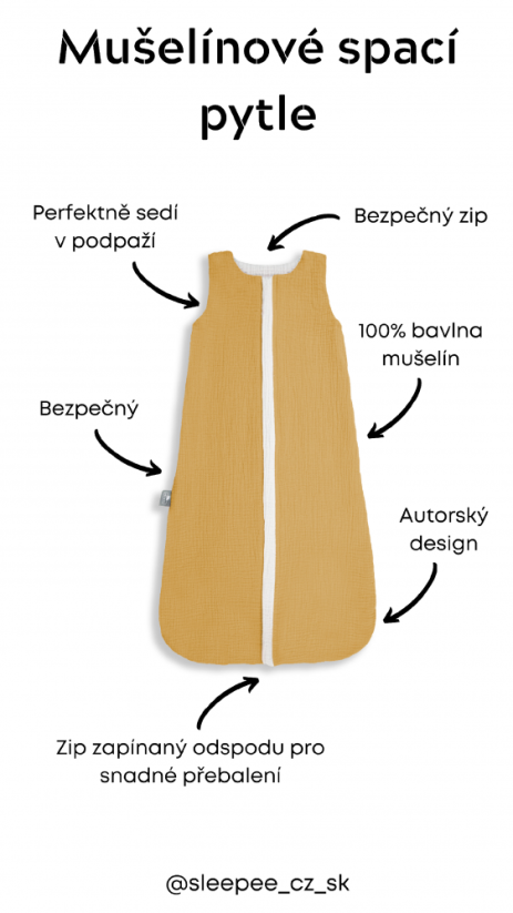 Obojstranný ľahký mušelínový spací vak Petrol - Vek: 4 - 24 mesiacov