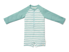 Little Dutch Plavky s dlouhým rukávem Stripes Surf Blue Velikost. 74/80