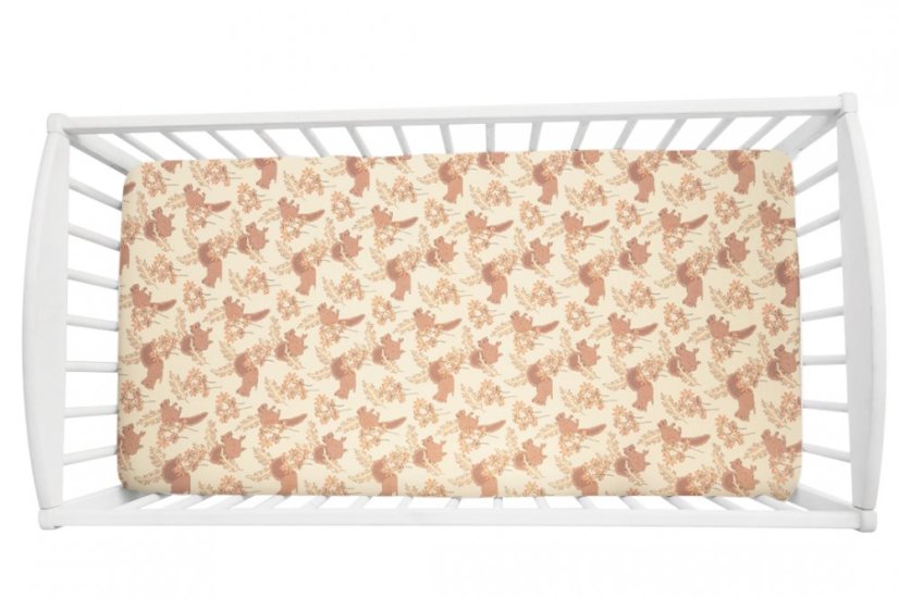 Prostěradlo Sleepee Vintage Animals Almond 120x60 cm