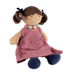 Bonikka látková bábika s náramkom (Mandy ružové šaty)