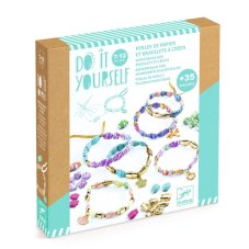 DJECO DIY-Vytvoř si sám Stylové a zlaté náramky: papírové korálky 35+ ks