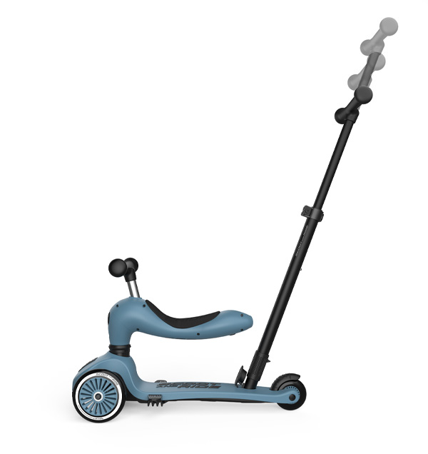 Scoot & Ride Detské odrážadlo kolobežka 2v1 Highwaykick 1 Push and Go Steel