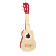 Janod Dřevěné ukulele Confetti s reálným zvukem 4 struny