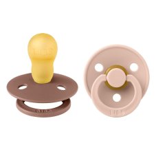 BIBS Colour cumlíky z prírodného kaučuku 2ks - veľkosť 3 (Woodchuck / Blush)