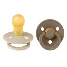 BIBS Colour cumlíky z prírodného kaučuku 2ks - veľkosť 3 (Vanilla / Dark Oak)