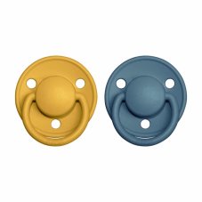 BIBS De Lux cumlíky zo silikónu 2ks - one size (Mustard / Petrol)