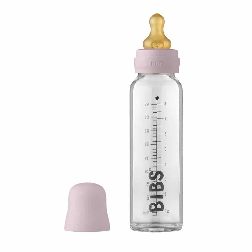 BIBS Baby Bottle skleněná láhev 225ml (Mauve)