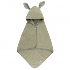 BIBS Kangaroo osuška s kapucňou z BIO bavlny (Sage)