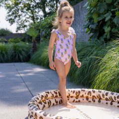Swim Essentials Napihljiv bazen za otroke Leopard beige 100 cm