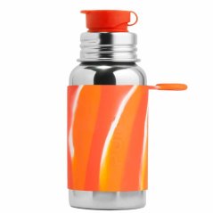 Pura nerezová láhev se sportovním uzávěrem 550ml (oranžovo-bílá)