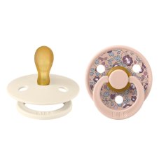 BIBS x LIBERTY Colour symetrické cumlíky z prírodného kaučuku 2ks - veľkosť 1 (Ivory / Blush)