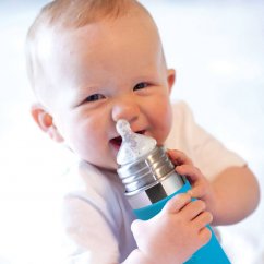 Pura nerezová kojenecká láhev 325ml (růžová)