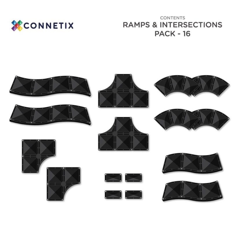 Connetix Magnetická stavebnica Rampy a zákruty 16 ks