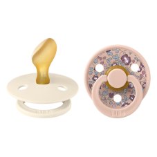 BIBS x LIBERTY Colour anatomické cumlíky z prírodného kaučuku 2ks - veľkosť 2 (Ivory / Blush)
