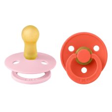 BIBS Colour cumlíky z prírodného kaučuku 2ks - veľkosť 2 (Baby Pink / Tango)