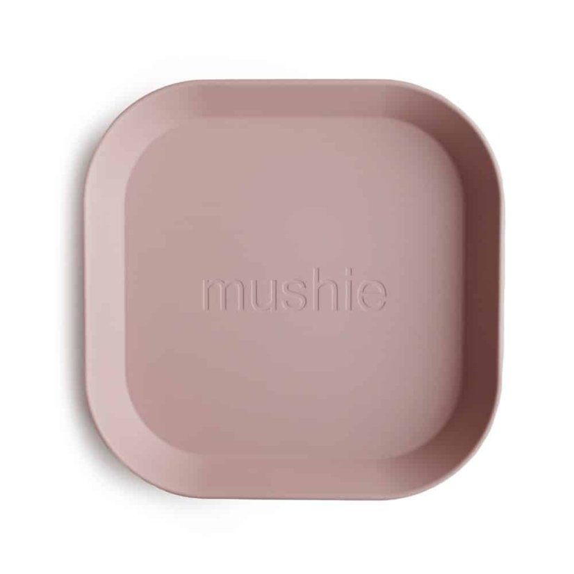 MUSHIE Hranatý tanierik - blush, 2 ks