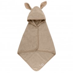 BIBS Kangaroo osuška s kapucňou z BIO bavlny (Vanilla)