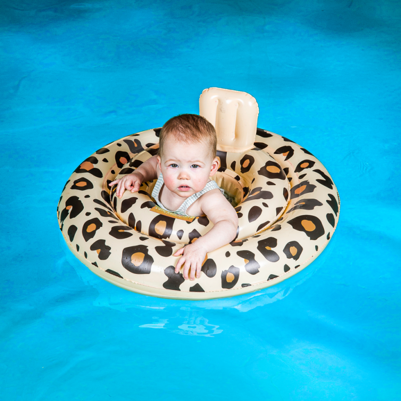 Swim Essentials Nafukovacie koleso pre bábätká Leopard béžový
