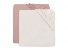 Jollein Napínacia plachta 40/50 x 80/90 cm 2 ks Wild Rose/Ivory