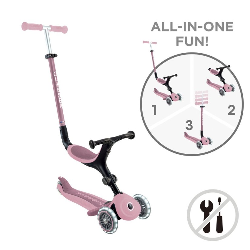 Globber Detská kolobežka Go up active lights ecologic Berry