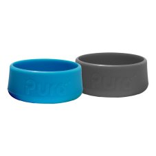 Pura silikónové chrániče na fľašu 2ks - 150ml, 260ml, 325ml (aqua / sivá)