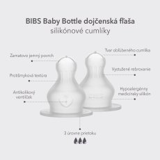 BIBS silikónové cumlíky na dojčenskú fľašu (Hustejšie pokrmy)