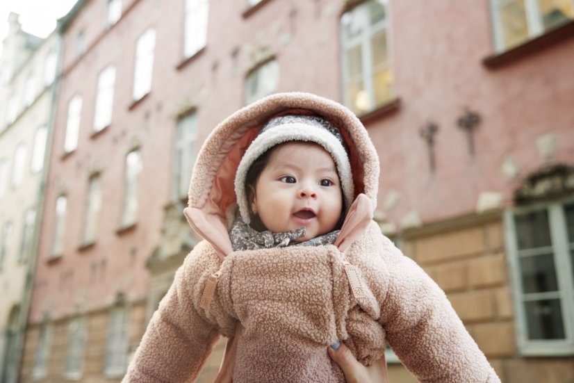 Elodie Details Detský zimný overal / fusak - Pink Bouclé - Vek: 0 - 6 mesiacov