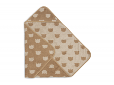 Jollein Osuška s kapucňou froté 75x75 cm Jacquard Teddy Bear