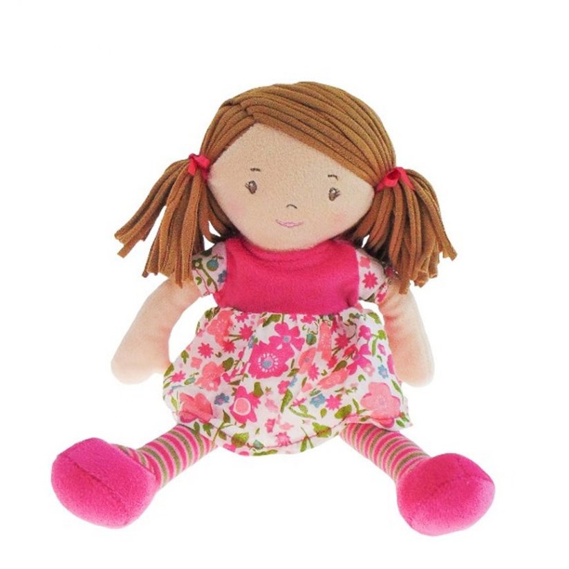 Bonikka Dames látková bábika malá (Malá Katy – ružovo-modré šaty)