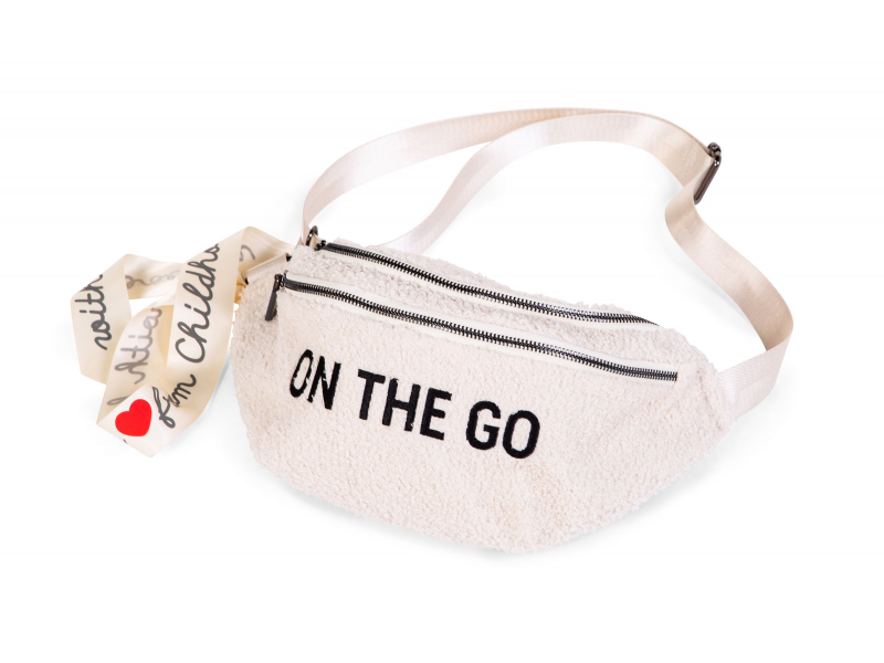 Childhome Torbica za okoli pasu On The Go Teddy Off White