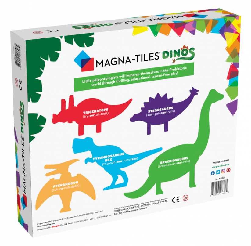 Magna-Tiles Magnetická stavebnice Dinos 5 dílů