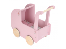 Little Dutch Kočík pre bábiky drevený s perinkou Pink