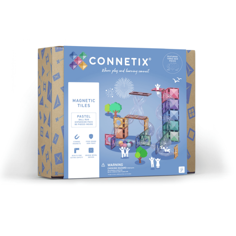 Connetix Magnetická stavebnica Pastel Ball Run Pack ROZŠÍRENIE 80 ks