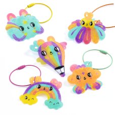 DJECO Artistic Plastic: Kawaii přívěsky na klíče z magického plastu na vybarvování (5ks)