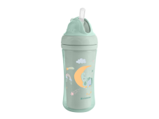 KikkaBoo Hrnček so silikónovou slamkou 220ml 8m+ Moony me Mint